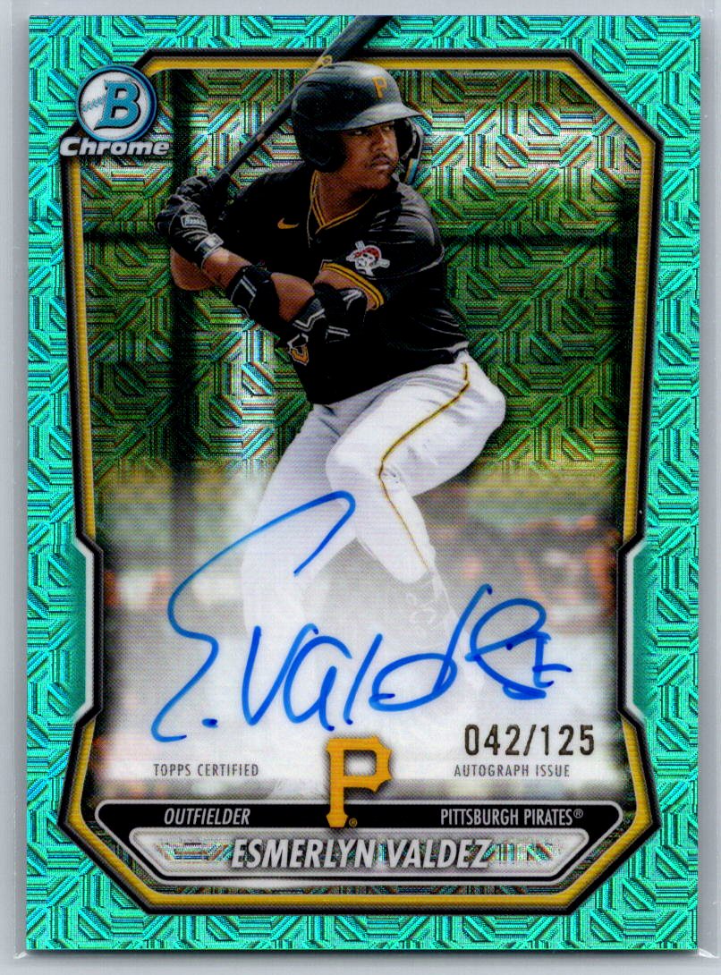 2026 Bowman Chrome Mega ESMERLYN VALDEZ #BMA-EV Aqua Mojo Refractor Auto /125